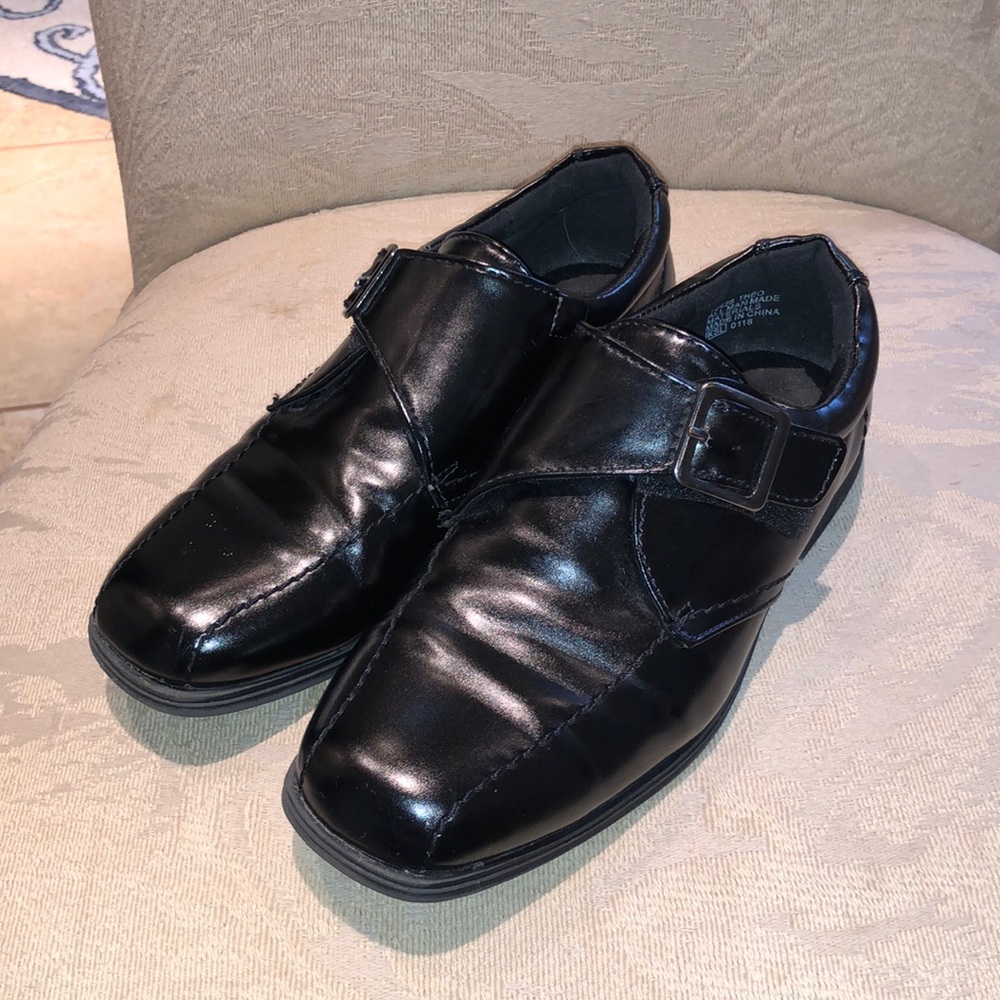 Black dress shoes for boys.  Size 2.